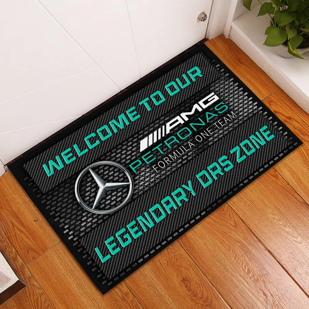 Legendary DRS Zone Mercedes F1 Rubber Base Doormat - All Over Print BLF1139A3MER - Image 2