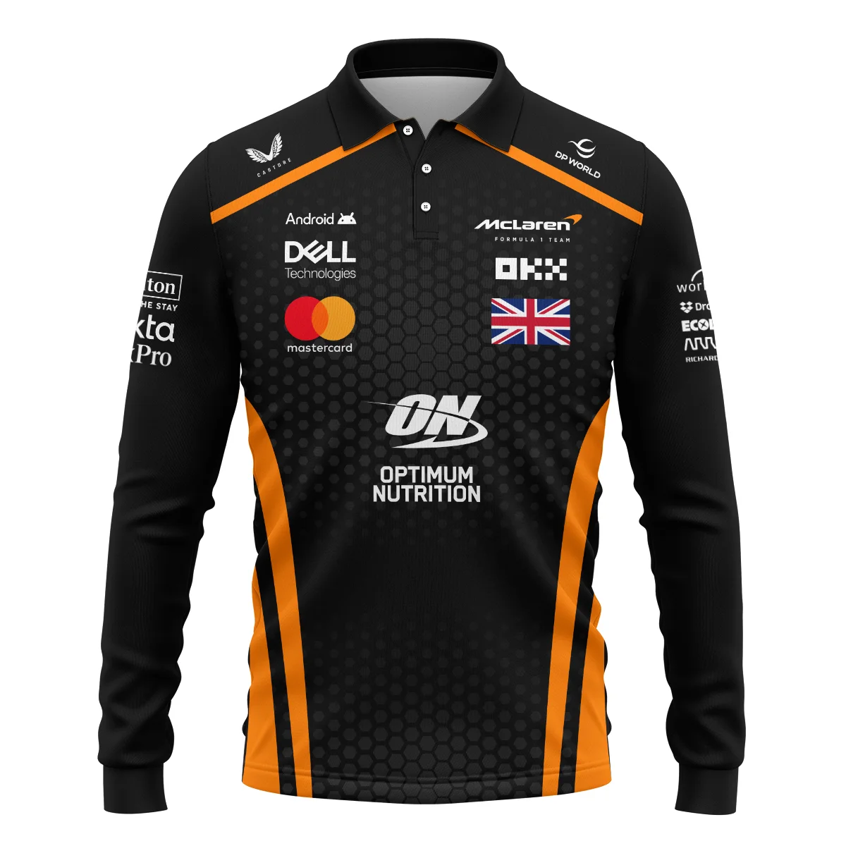 Limited Edition Lando Norris McLaren F1 Team - Long Polo Shirt Unisex Motorsport Apparel BLNR14925A1LPL - Image 2