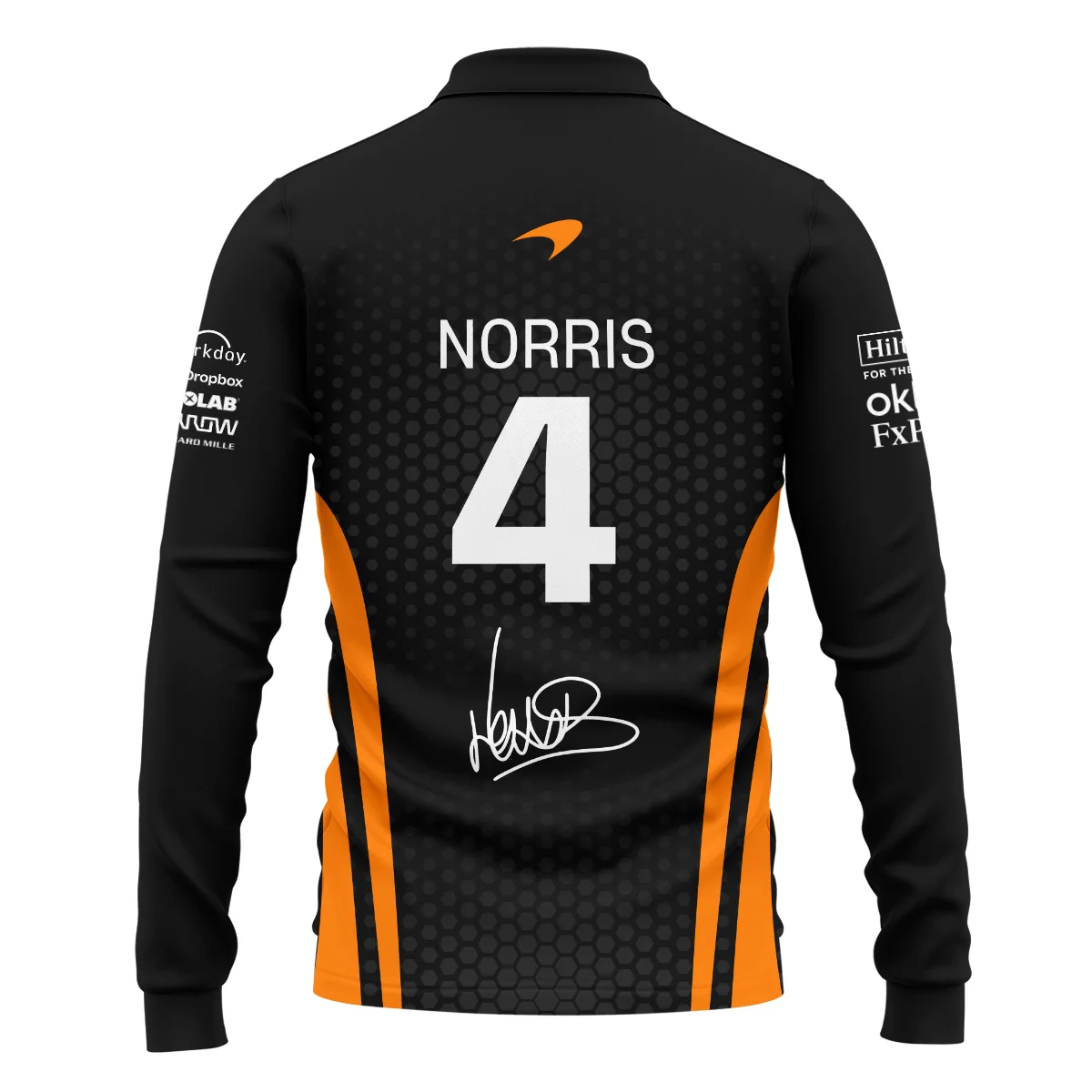 Limited Edition Lando Norris McLaren F1 Team - Long Polo Shirt Unisex Motorsport Apparel BLNR14925A1LPL - Image 3