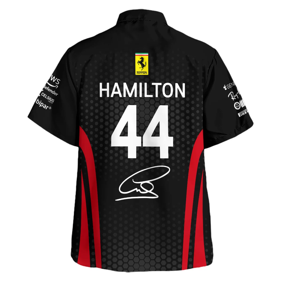 Limited Edition Lewis Hamilton Ferrari F1 Team - Hawaiian Shirt BLH281025A1HW - Image 3