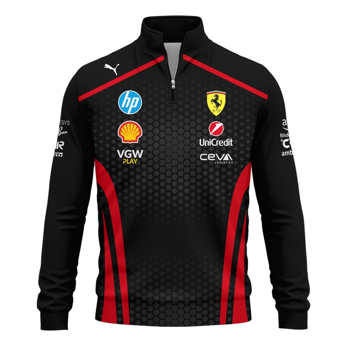 Alternative view of Limited Edition Lewis Hamilton Ferrari F1 Team - Quarter-Zip Sweatshirt BLH281025A1QZS
