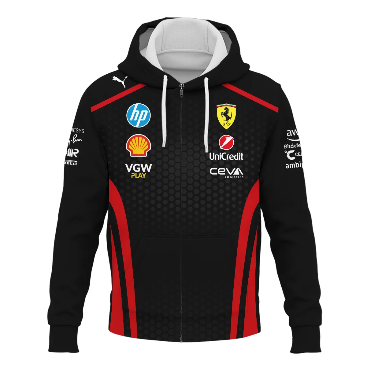 Alternative view of Limited Edition Lewis Hamilton Ferrari F1 Team - Zipper Hoodie BLH281025A1ZHD