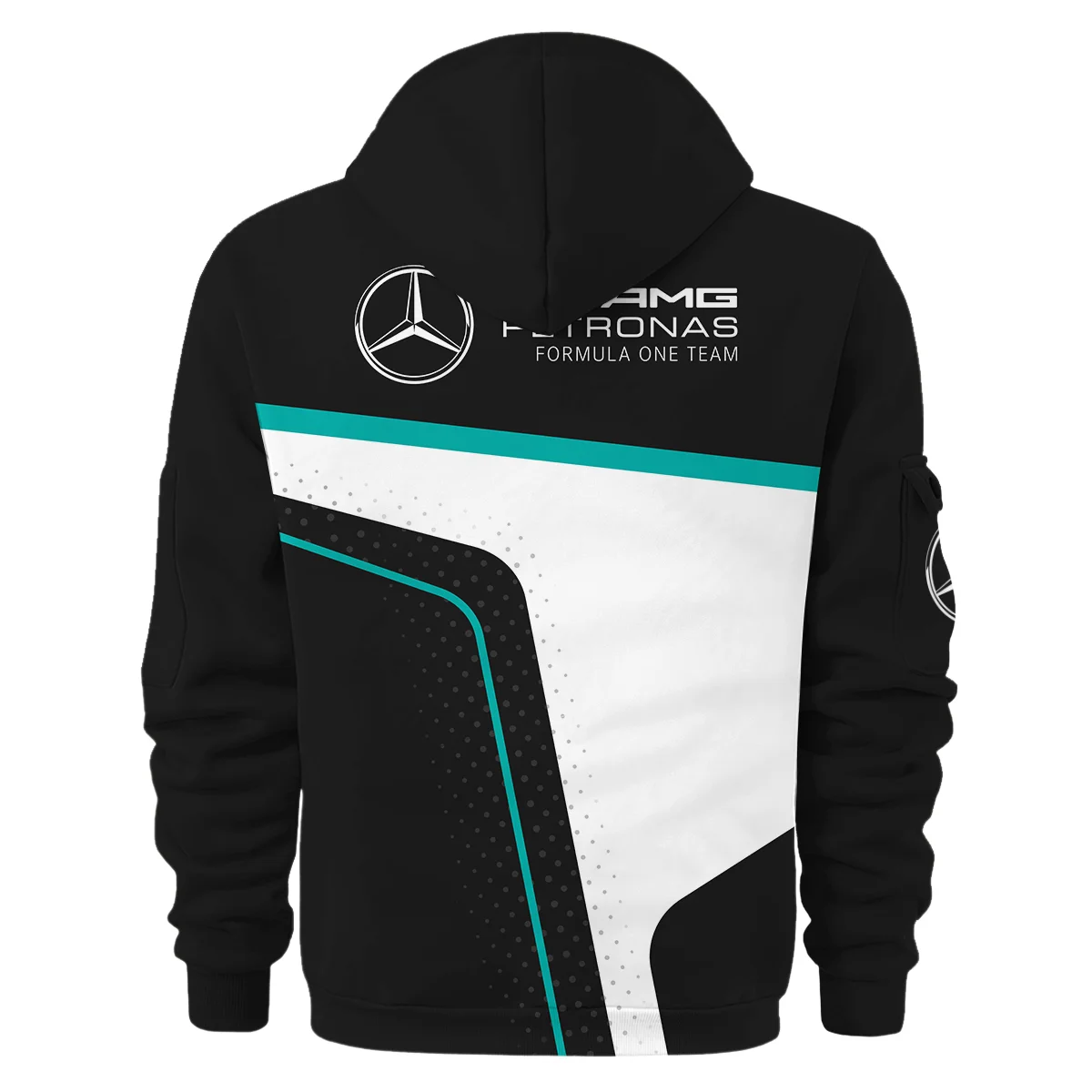 Limited Edition Mercedes-AMG Petronas F1 Logo Hoodie Half Zip BLMER6525A53HZ - Image 3