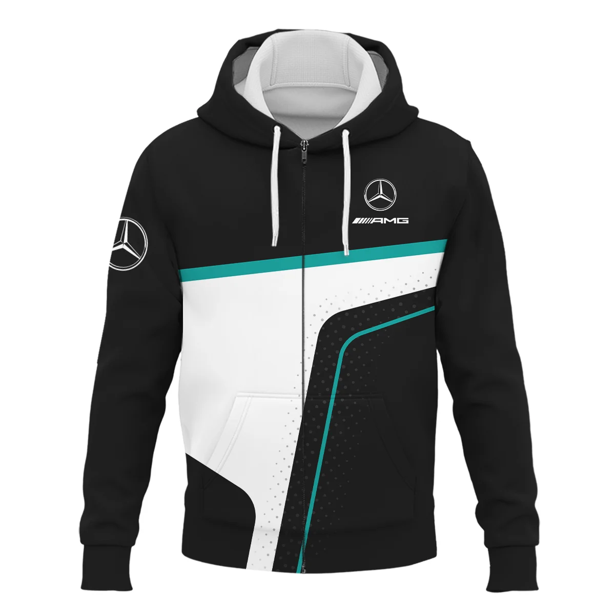 Limited Edition Mercedes-AMG Petronas F1 Logo Zipper Hoodie BLMER6525A5ZHD - Image 2
