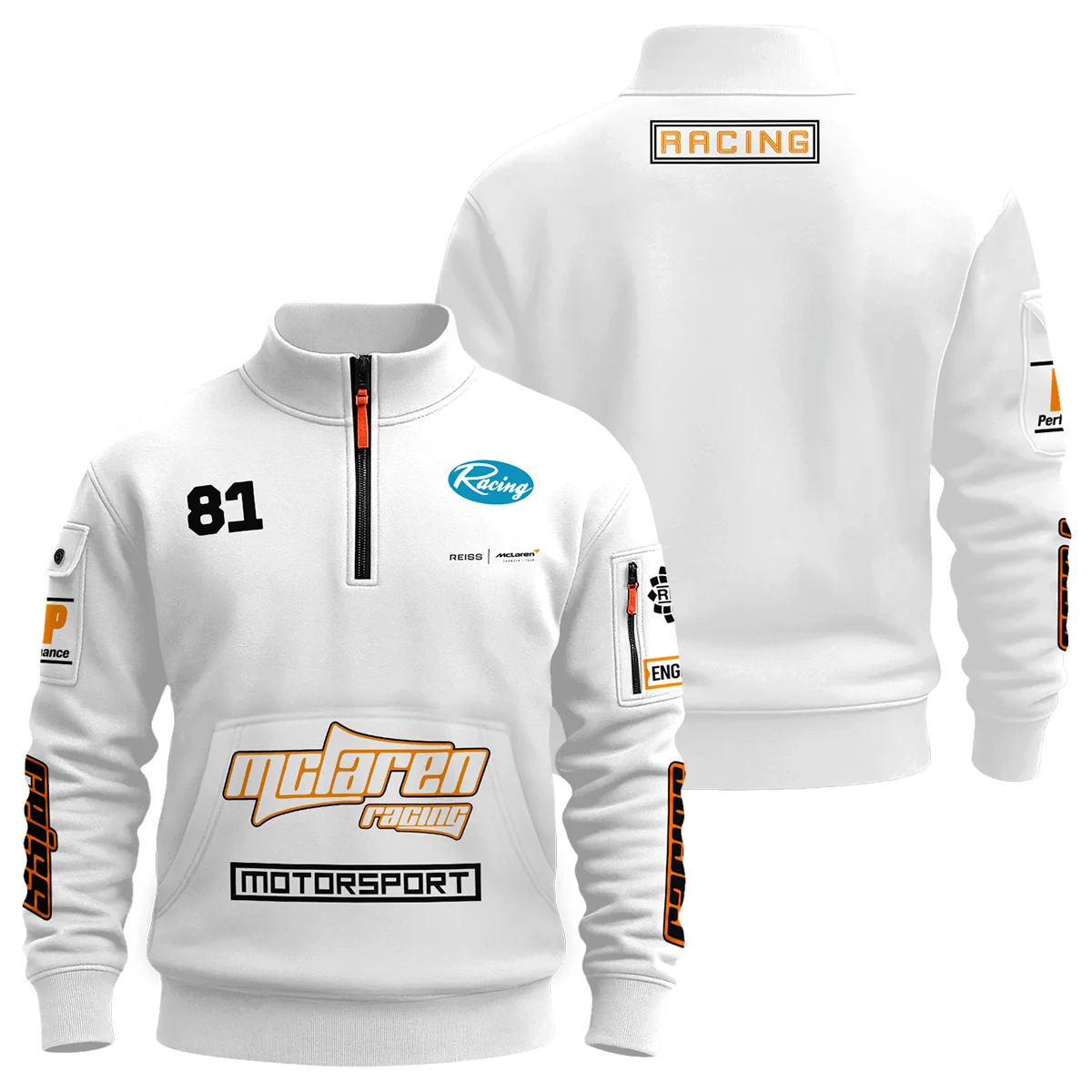 Limited Edition Oscar Piastri Reiss x McLaren - Sweatshirt Zipper Unisex Motorsport Apparel BLOP31125A1SHZ