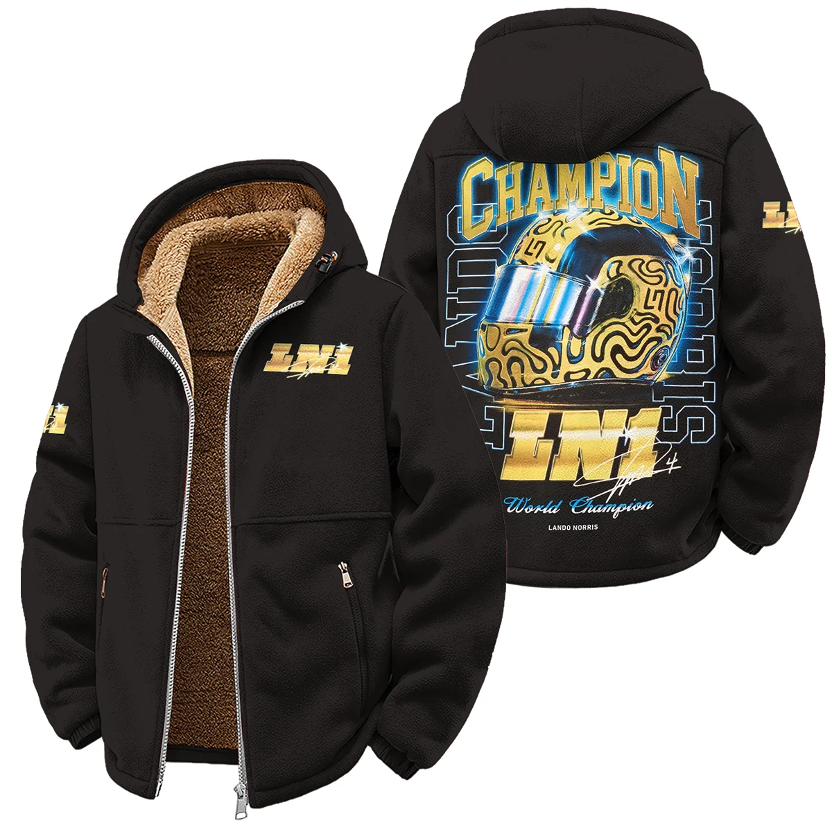 LN1 World Champion Lando Norris Winter Fleece Jacket BLVALN051225A10WFJ