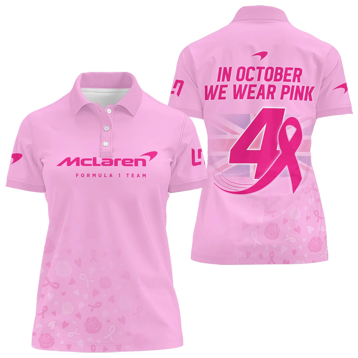 LN4 In October We Wear Pink Women Polo Shirt Unisex Motorsport Apparel BLNR7925A1PL