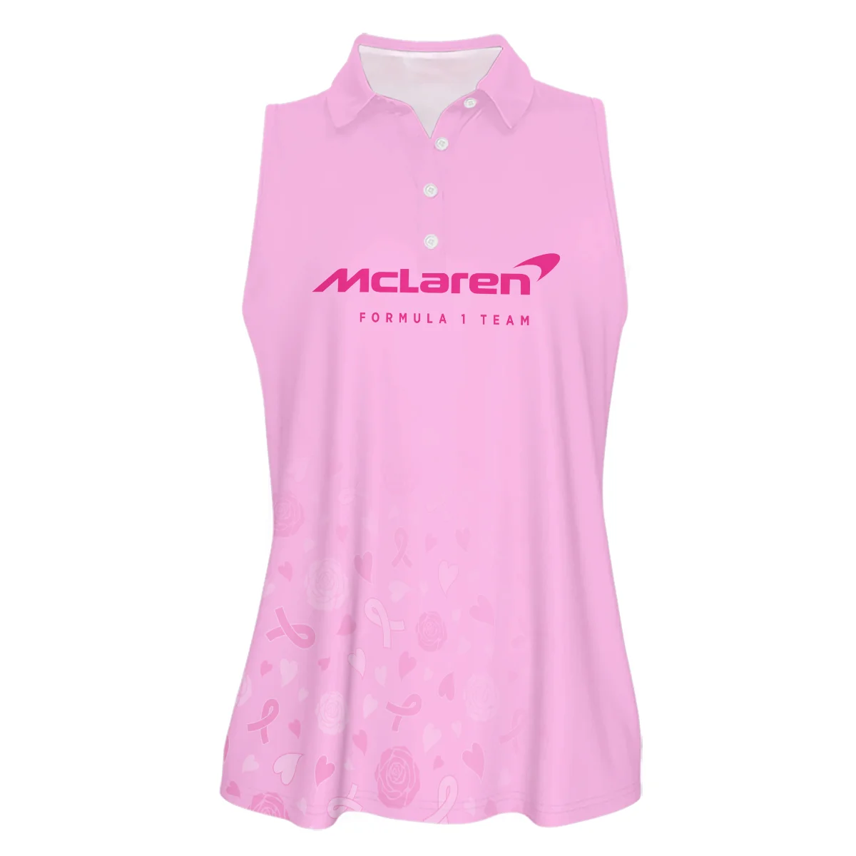 Alternative view of LN4 In October We Wear Pink Women Sleeveless Polo Unisex Motorsport Apparel BLNR7925A1VPO