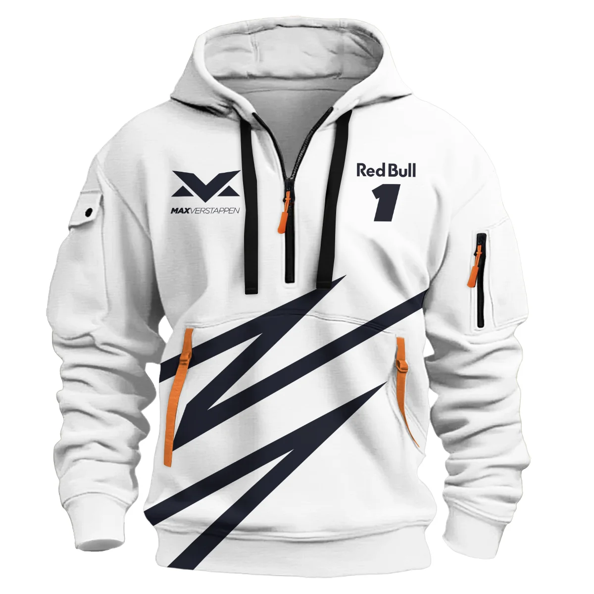 Max Verstappen Red Bull Racing F1 Hoodie Half Zipper BLRBR20525A1HDF - Image 2