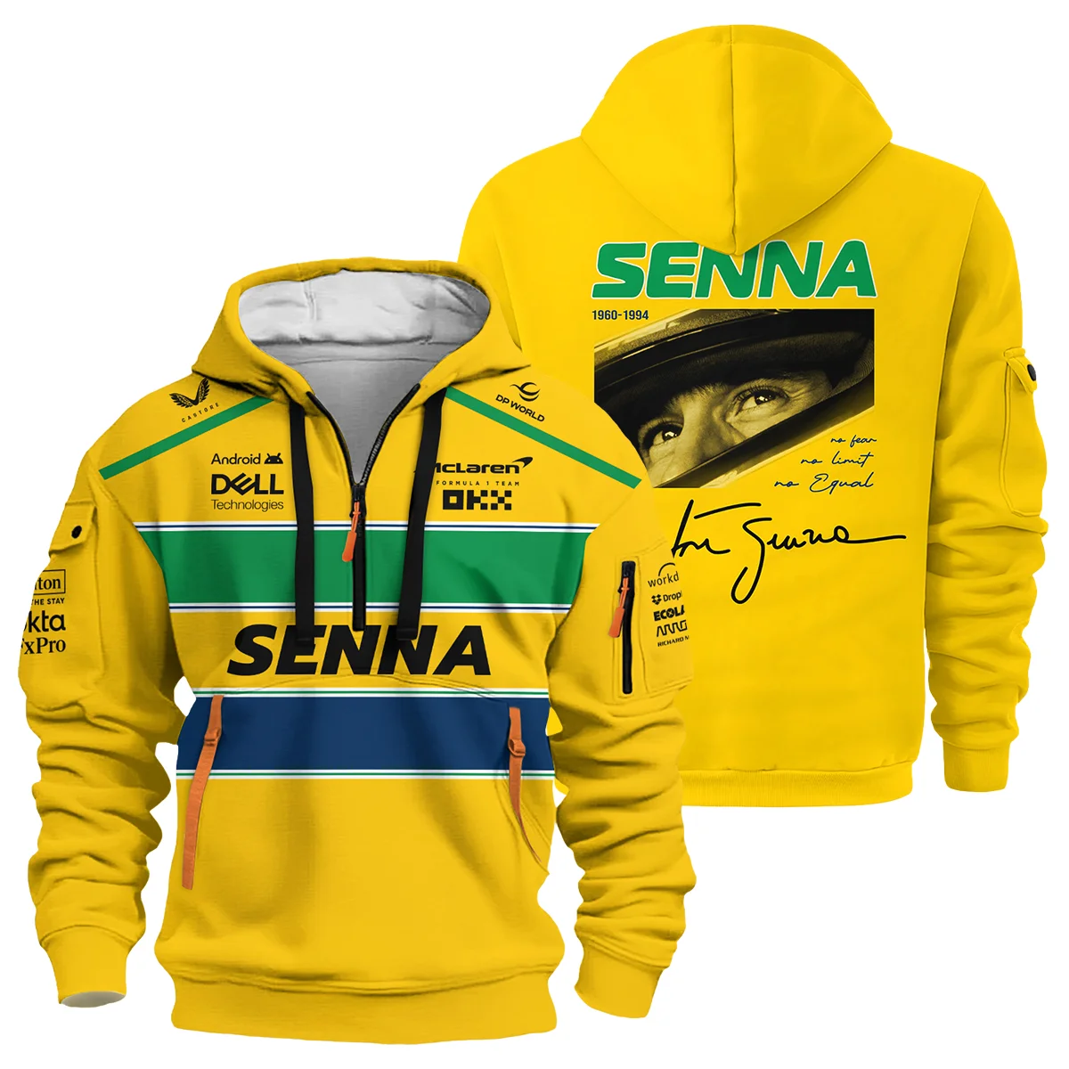 McLaren x Ayrton Senna Hoodie Half Zipper For Fans