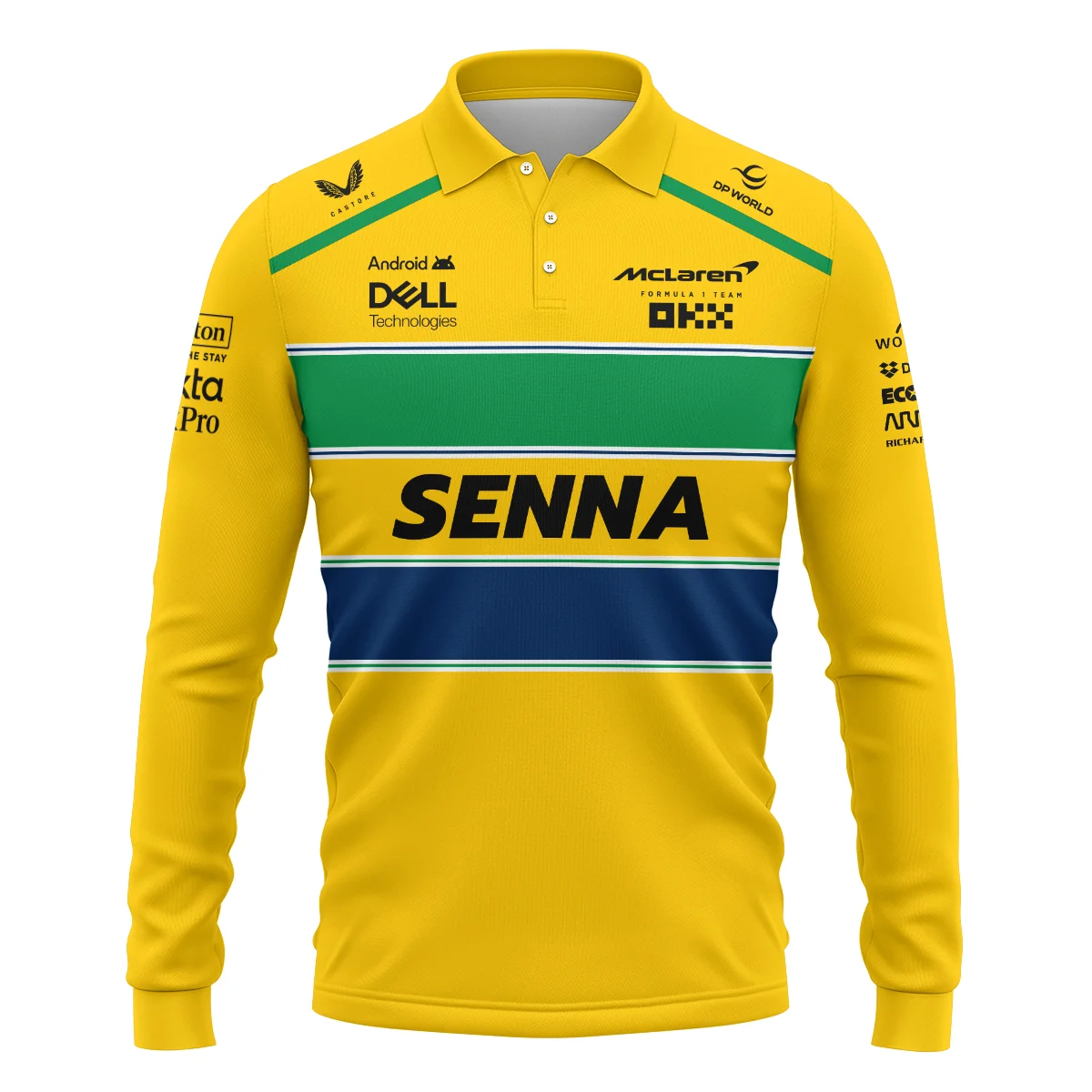 Alternative view of McLaren x Ayrton Senna Long Polo Shirt For Fans