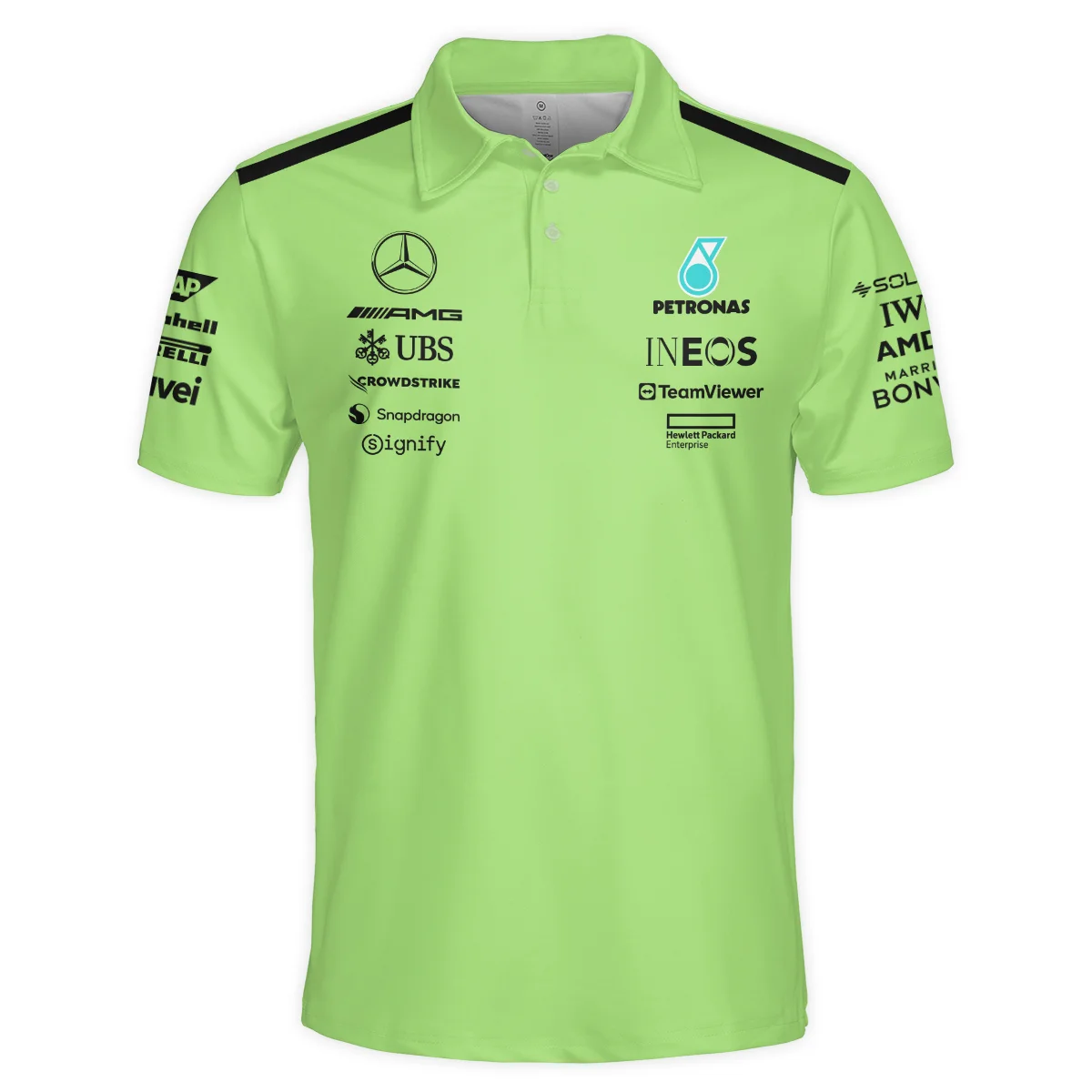Alternative view of Mercedes-AMG Petronas F1 Polo Shirt All Over Prints BLMER6525A4PL