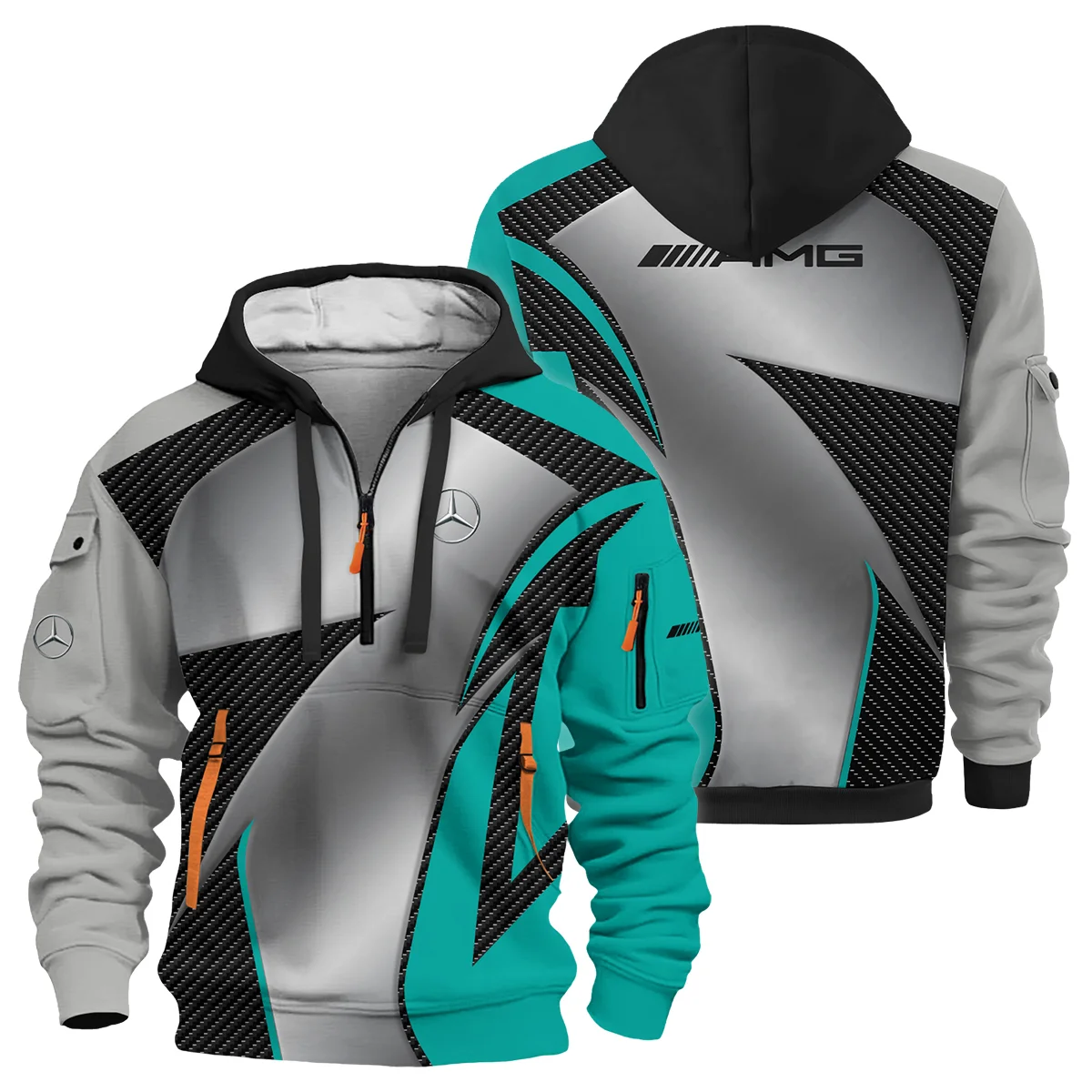 Mercedes F1 Team For Fans - Hoodie Half Zip Unisex Motorsport Apparel BLVAF1031225A2MERHDF