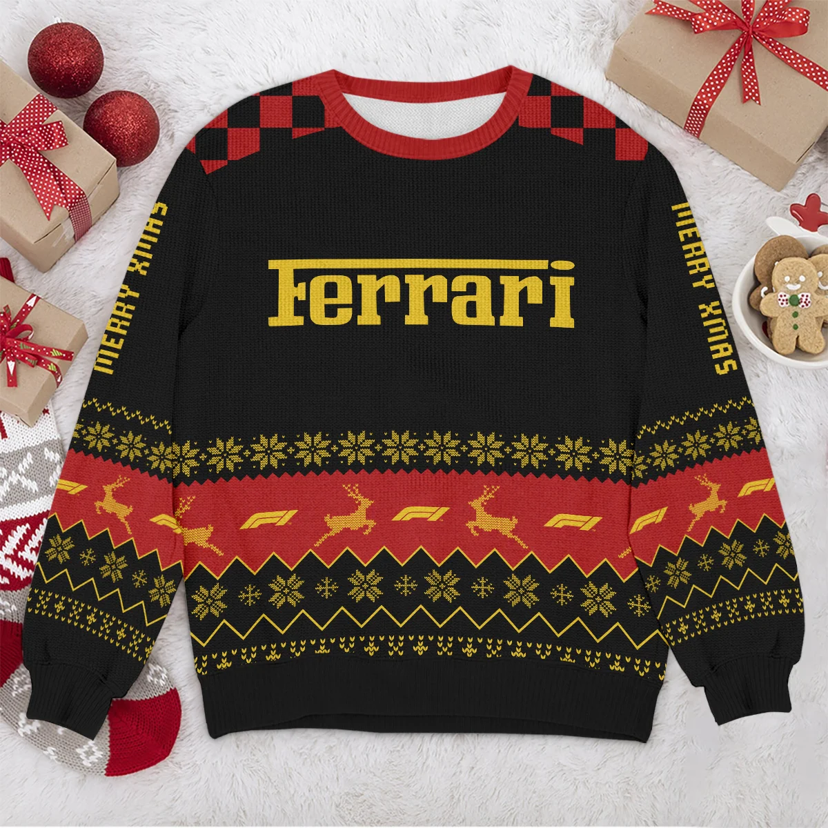 Merry X-Mas Ferrari Formula 1 - Ugly Sweater BLVAF1220925A8FRR - Image 4