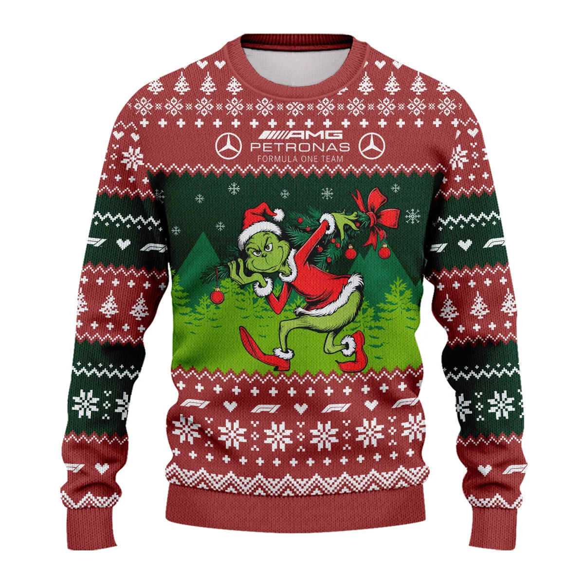 Mr.Grinch Mercedes Formula 1 - Ugly Sweater BLVAF1220925A19MER - Image 2
