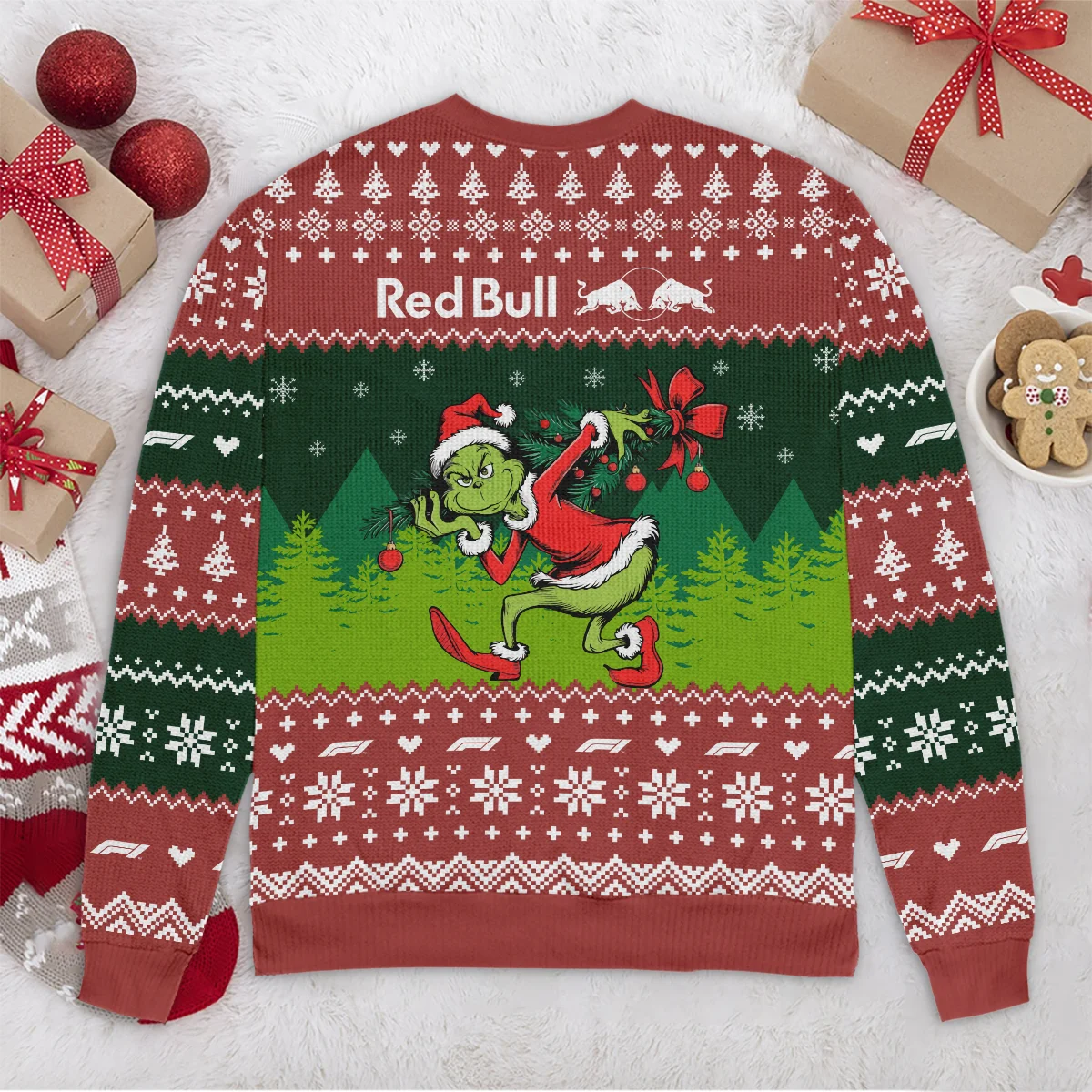 Mr.Grinch Red Bull Racing Formula 1 - Ugly Sweater BLVAF1220925A19RBR - Image 6