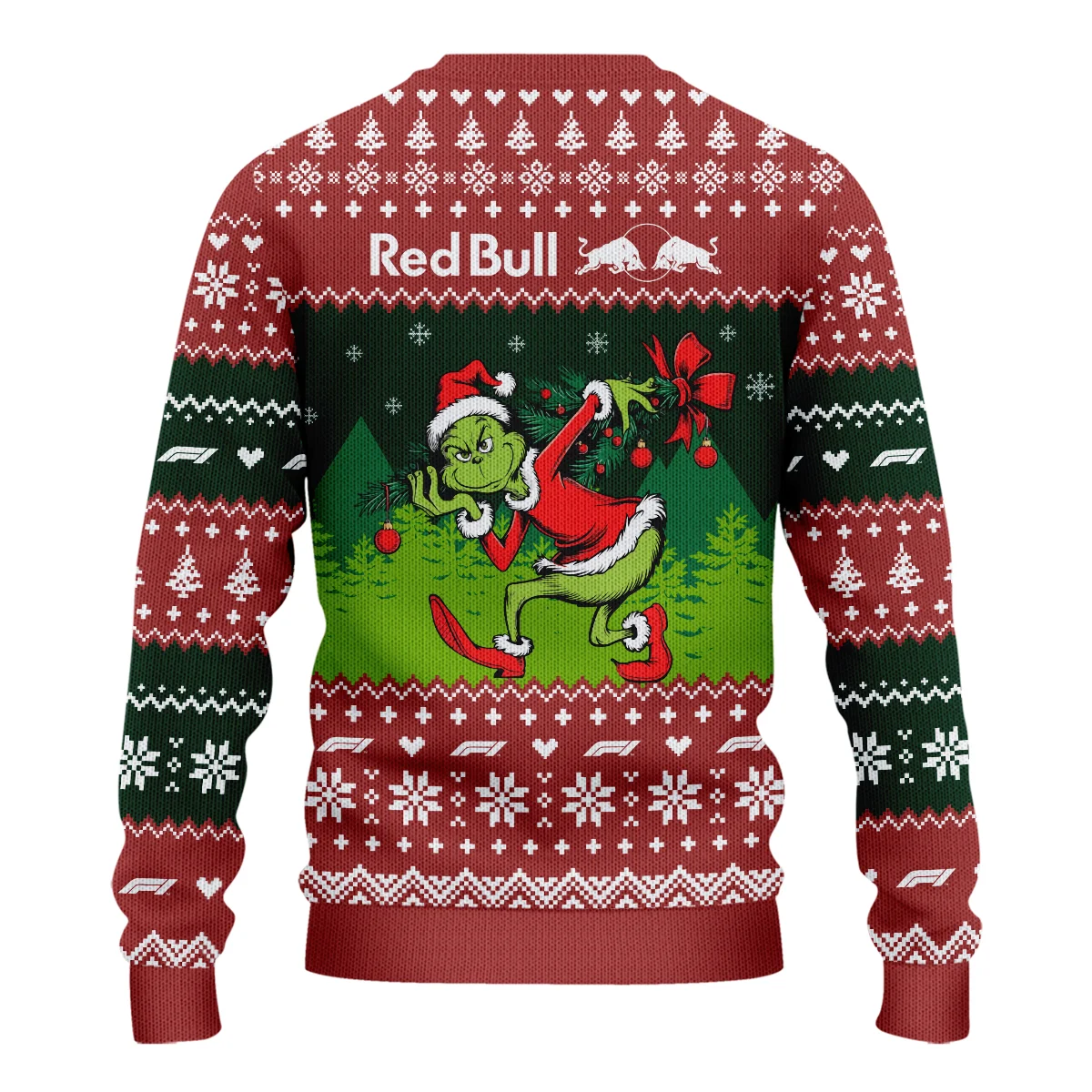 Mr.Grinch Red Bull Racing Formula 1 - Ugly Sweater BLVAF1220925A19RBR - Image 3