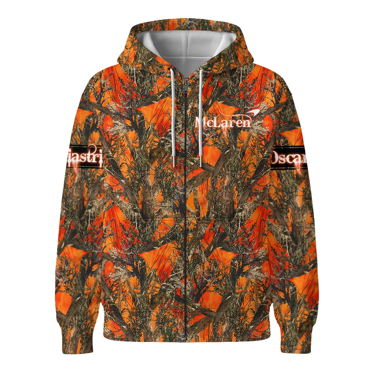 Oscar Piastri Hunting Camo McLaren F1 Zipper Hoodie BLOP2825A1ZHD - Image 2