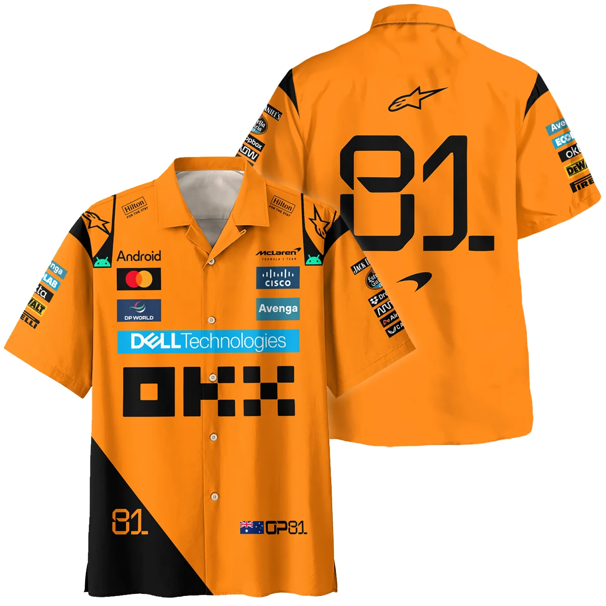 Oscar Piastri McLaren Formula One Hawaiian Shirt Unisex Motorsport Apparel BLF1180525A3HW