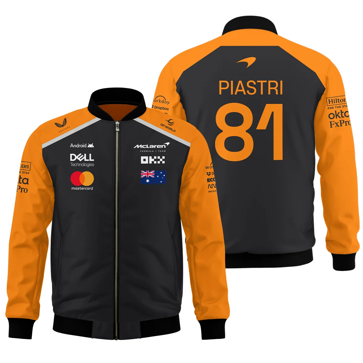 Oscar Piastri McLaren Formula One Logo Bomber Unisex Motorsport Apparel BLF1290325A4MCLBB