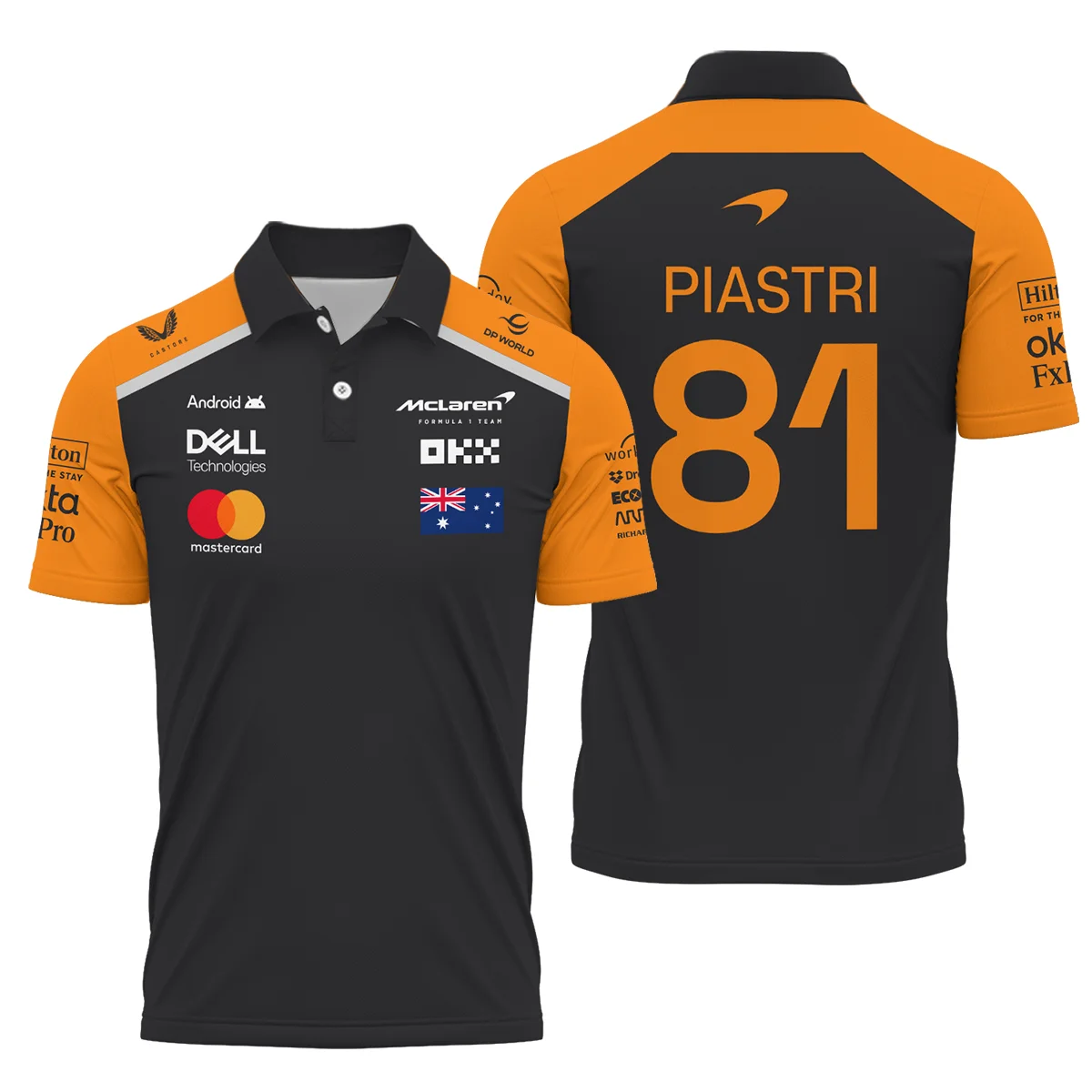Oscar Piastri McLaren Formula One Logo Polo Shirt Unisex Motorsport Apparel BLF1290325A4MCLPL