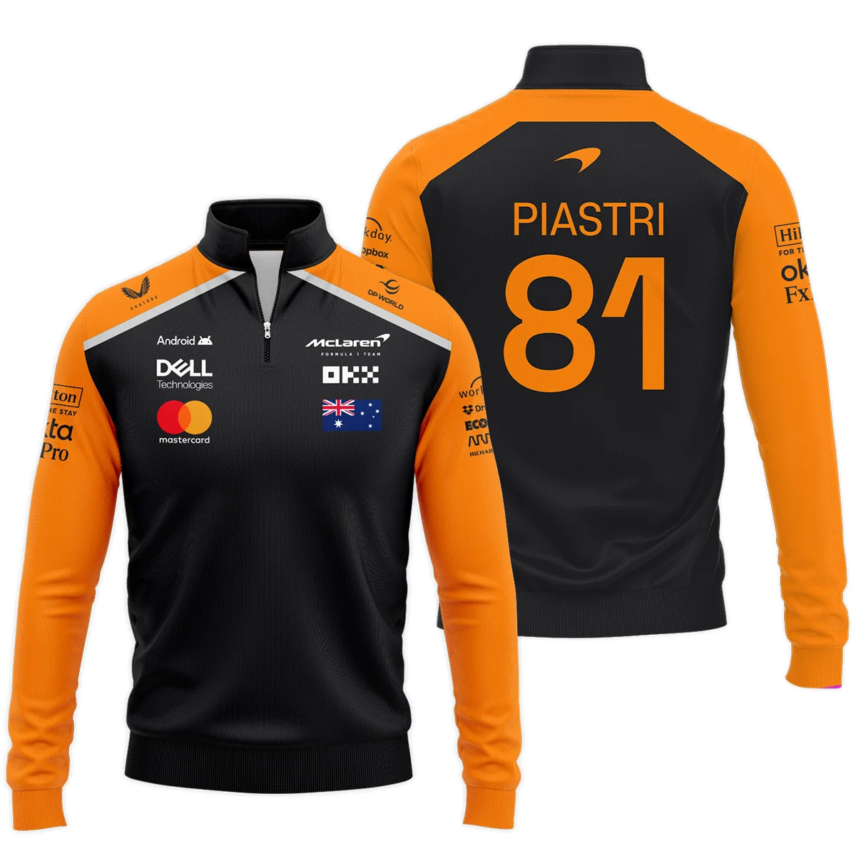 Oscar Piastri McLaren Formula One Logo Quarter-Zip Sweatshirt Unisex Motorsport Apparel BLF1290325A4MCLQZS