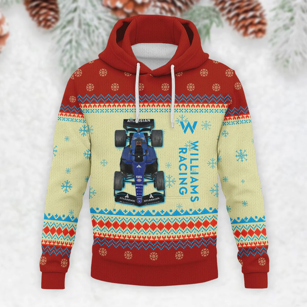 Personalised 2025 Car Williams Formula 1 - Knitted Hoodie BLVAF12209250A24WIL - Image 2