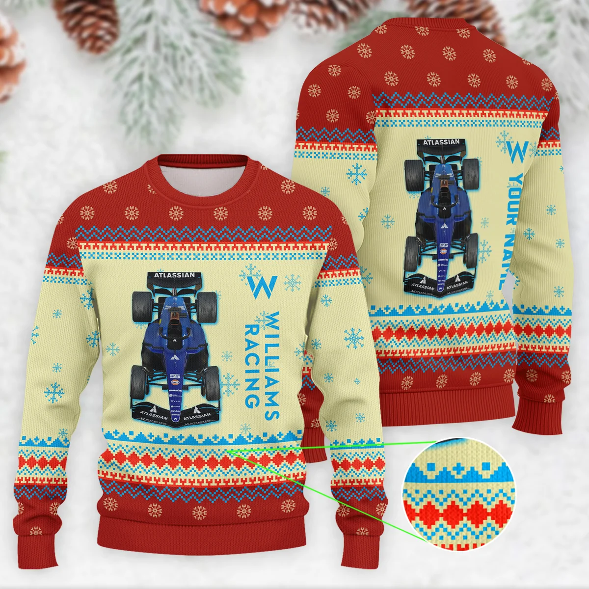 Personalised 2025 Car Williams Formula 1 - Ugly Sweater BLVAF1220925A24WIL