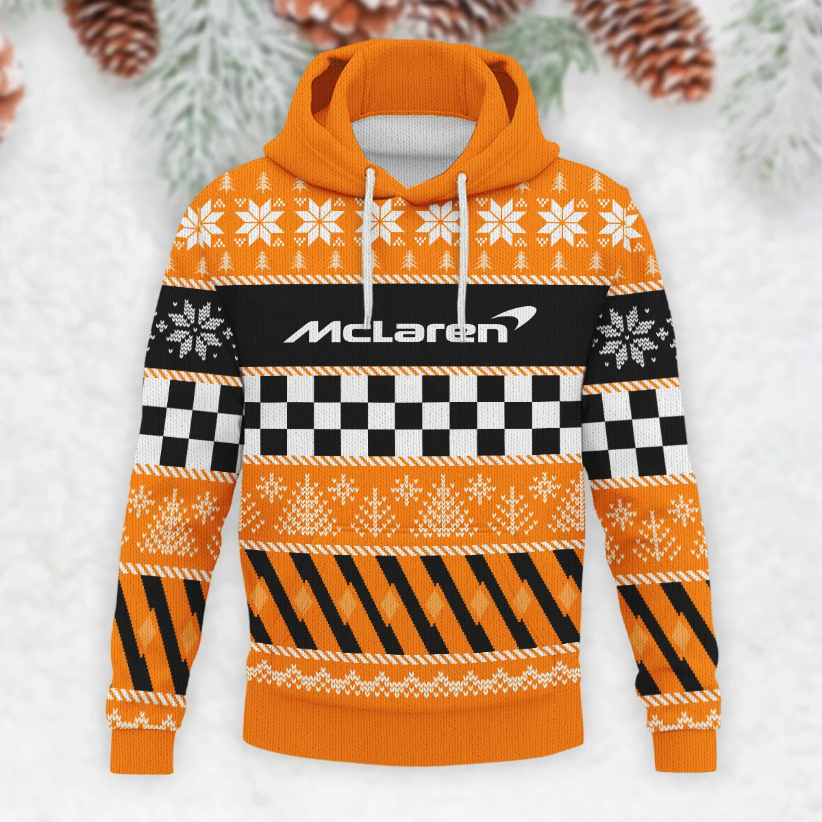 Racing Xmas Pattern McLaren Formula 1 - Knitted Hoodie BLVAF12209250A28MCL - Image 2