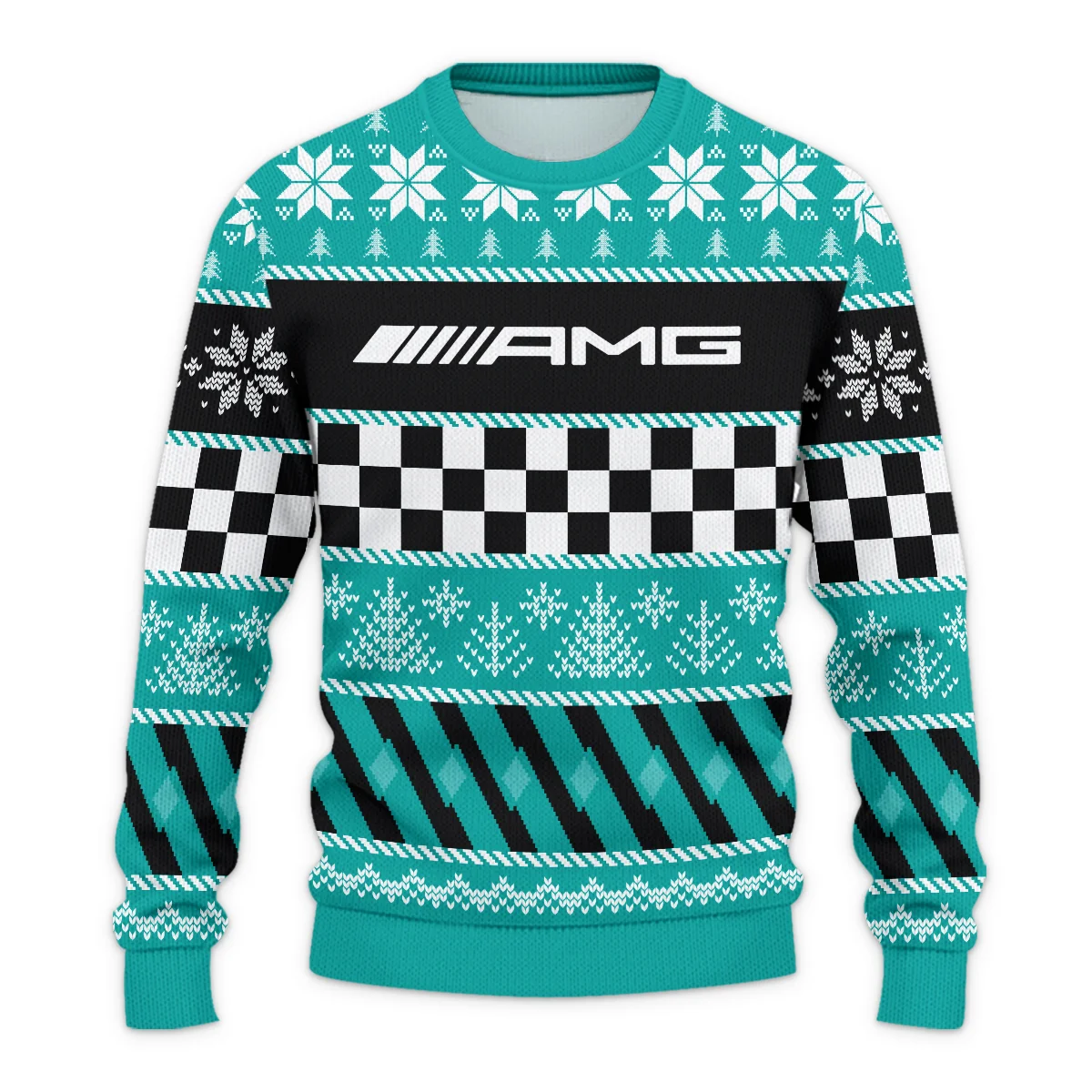 Racing Xmas Pattern Mercedes Formula 1 - Ugly Sweater BLVAF1220925A28MER - Image 2