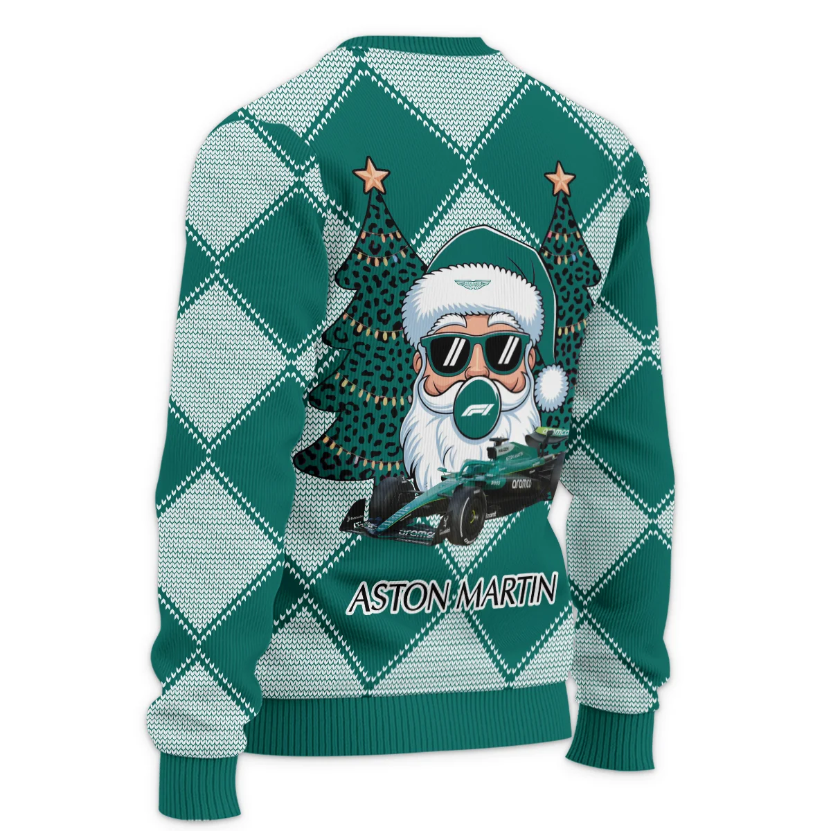 Santa Pinetree Car Aston Martin Formula 1 - Ugly Sweater BLVAF1220925A25AM - Image 5