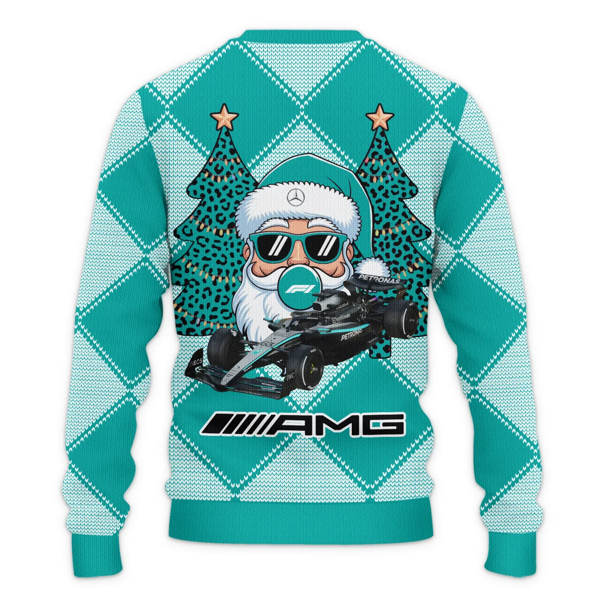 Santa Pinetree Car Mercedes Formula 1 - Ugly Sweater BLVAF1220925A25MER - Image 3