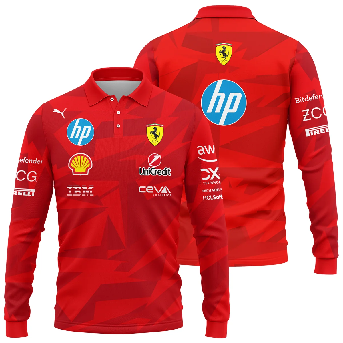 Scuderia Ferrari 2025 F1 20 Years of Red Racing Suit Long Polo Shirt Unisex Motorsport Apparel BLVAFRR281125A3LPL