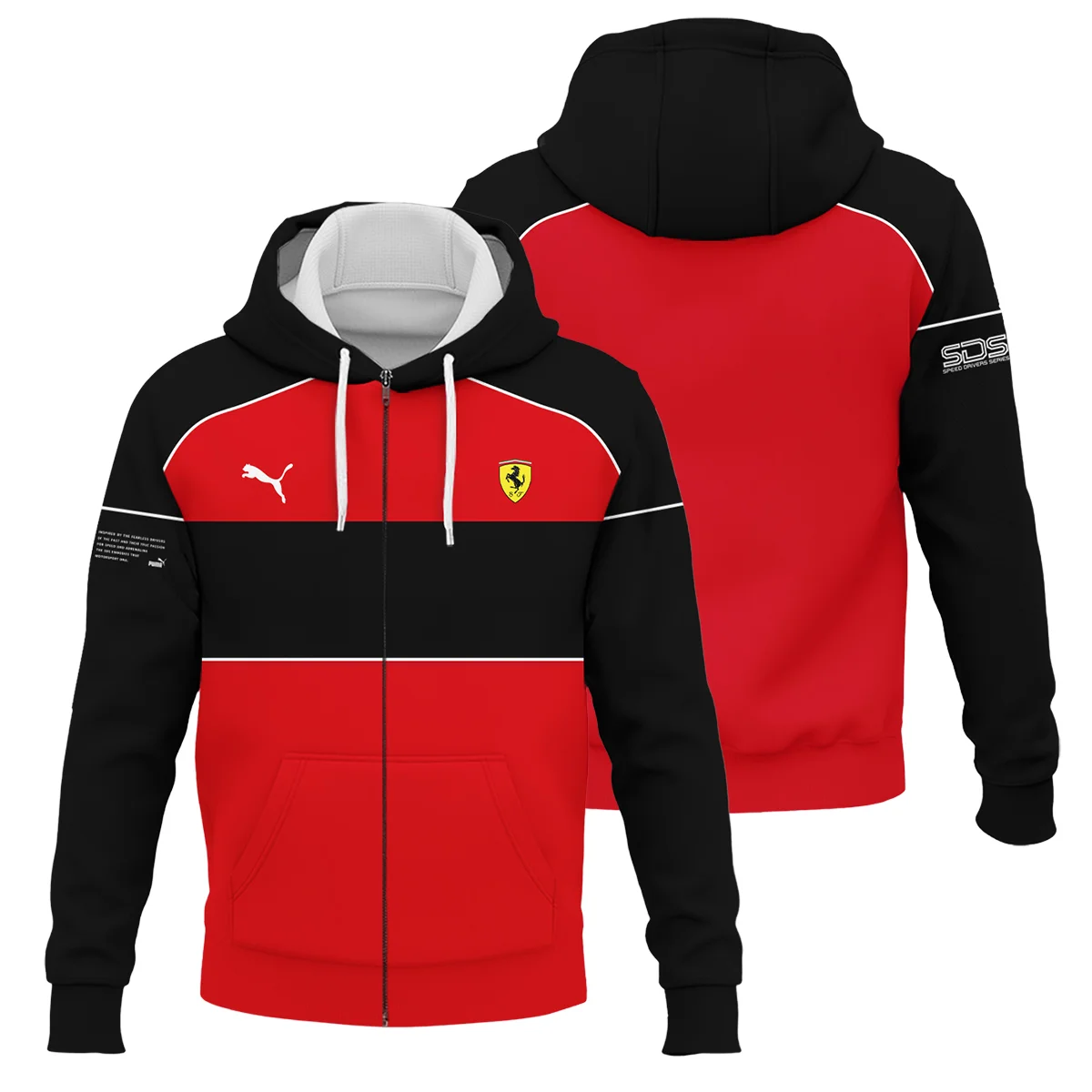 Scuderia Ferrari Racing F1 Logo Zipper Hoodie Unisex Motorsport Apparel BLF1R19325A4ZHD