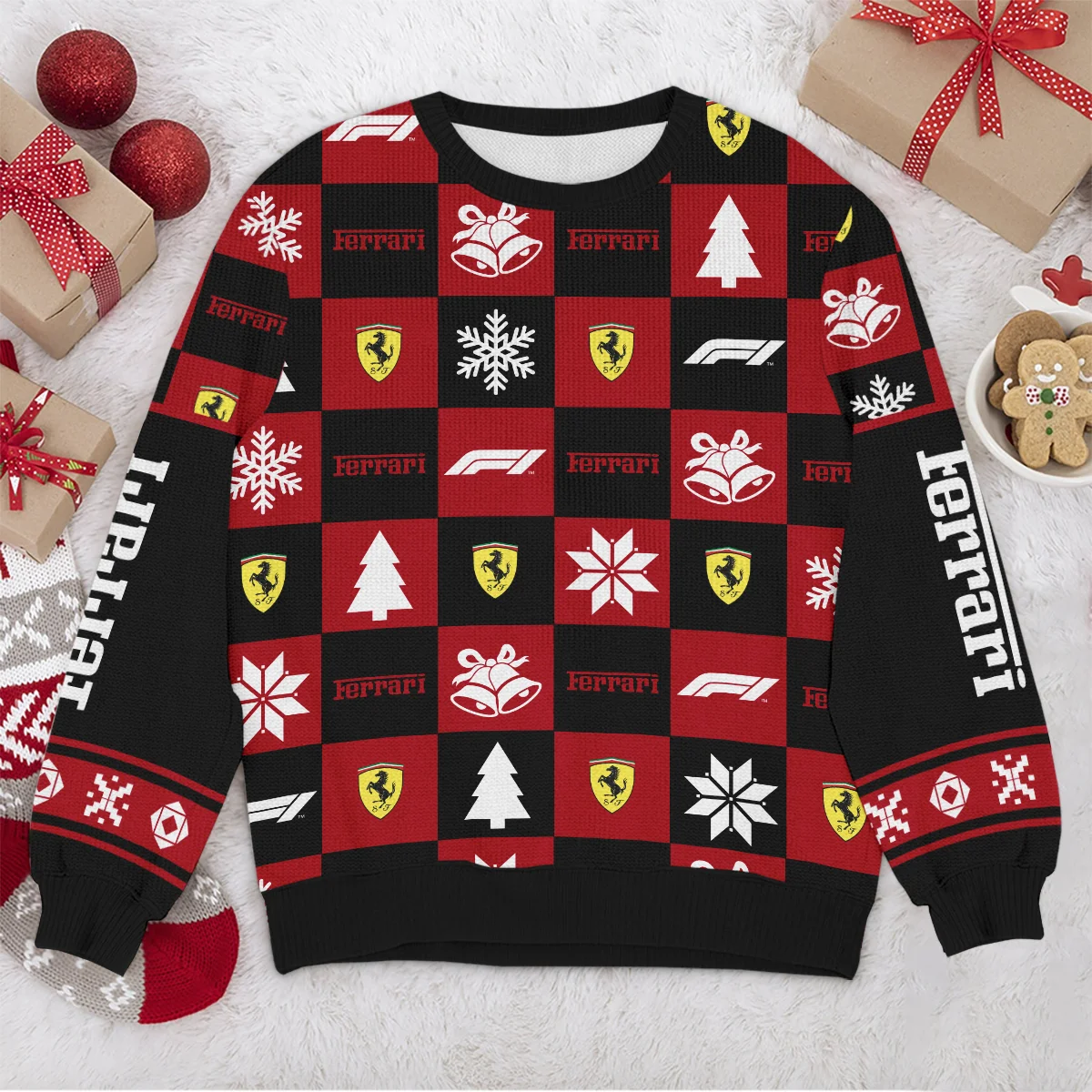 Square Pattern Ferrari Formula 1 - Ugly Sweater BLVAF1220925A33FRR - Image 4