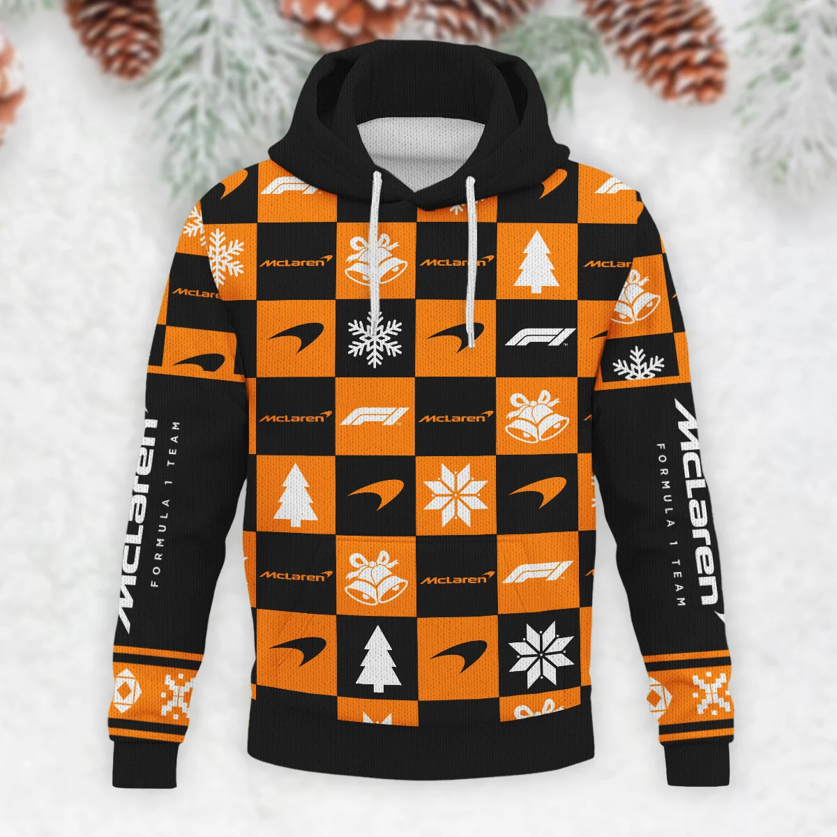 Square Pattern McLaren Formula 1 - Knitted Hoodie BLVAF12209250A33MCL - Image 2