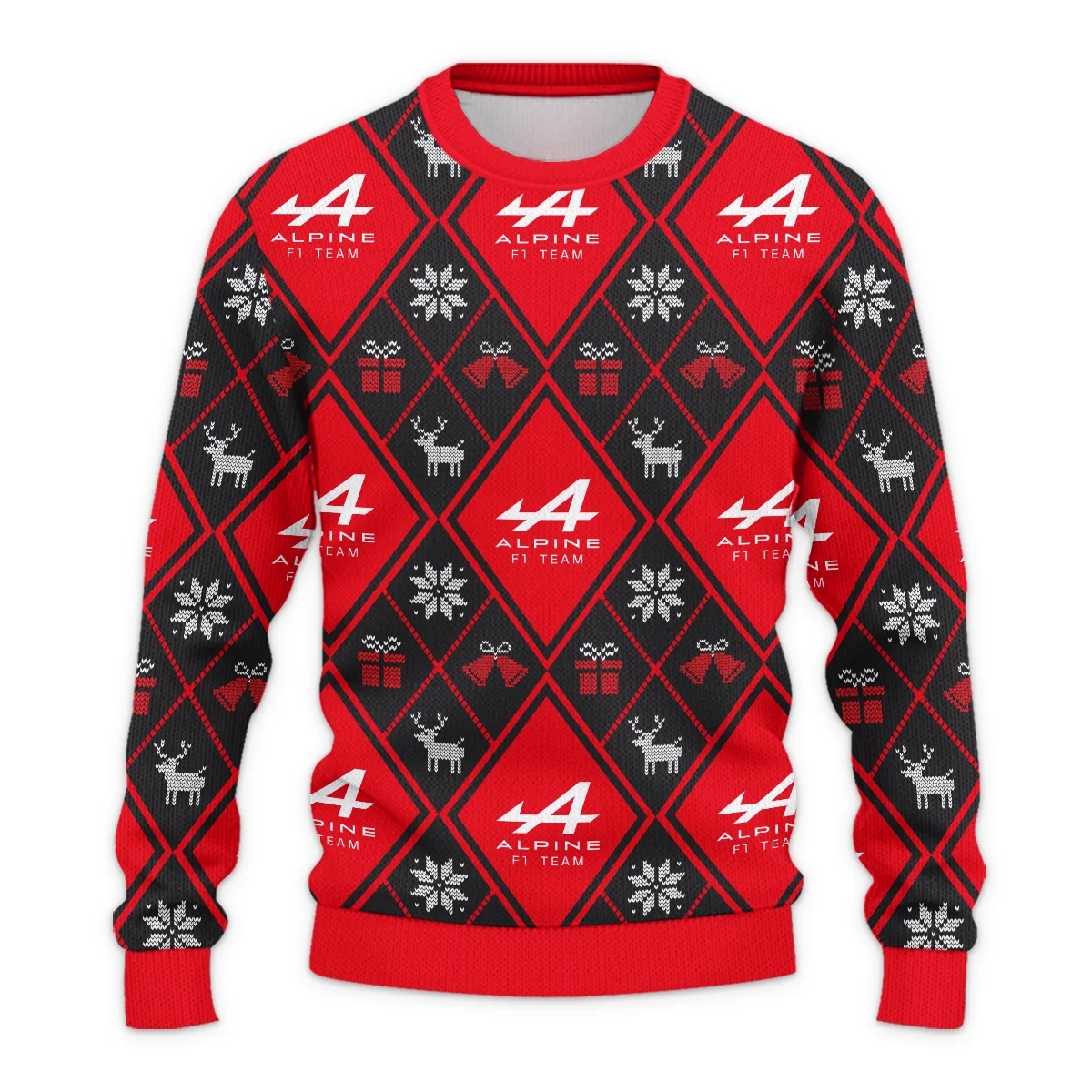 Square Xmas Pattern Alpine Formula 1 - Ugly Sweater BLVAF1220925A31ALP - Image 2