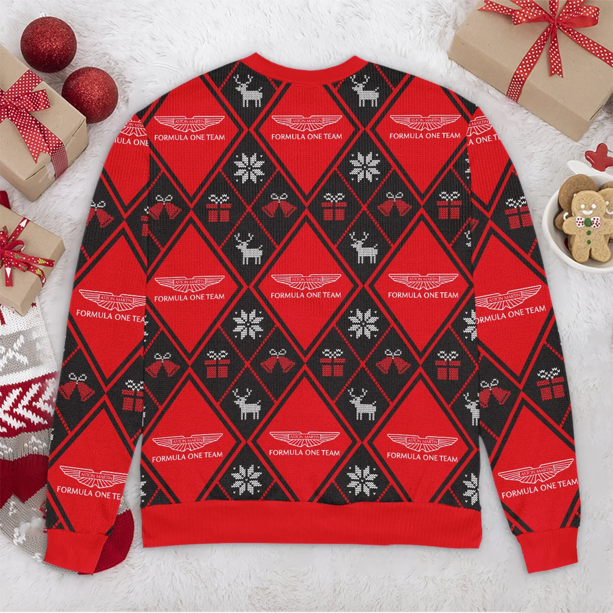 Square Xmas Pattern Aston Martin Formula 1 - Ugly Sweater BLVAF1220925A31AM - Image 6