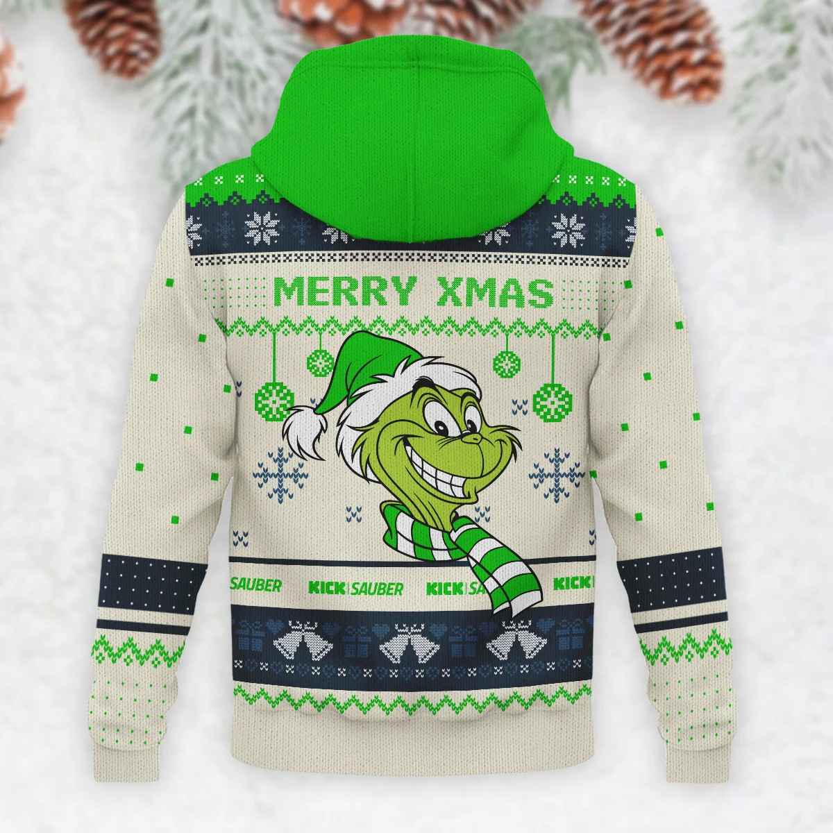The Grinch x Kick Sauber Formula 1 - Knitted Hoodie BLVAF12209250A13KS - Image 3