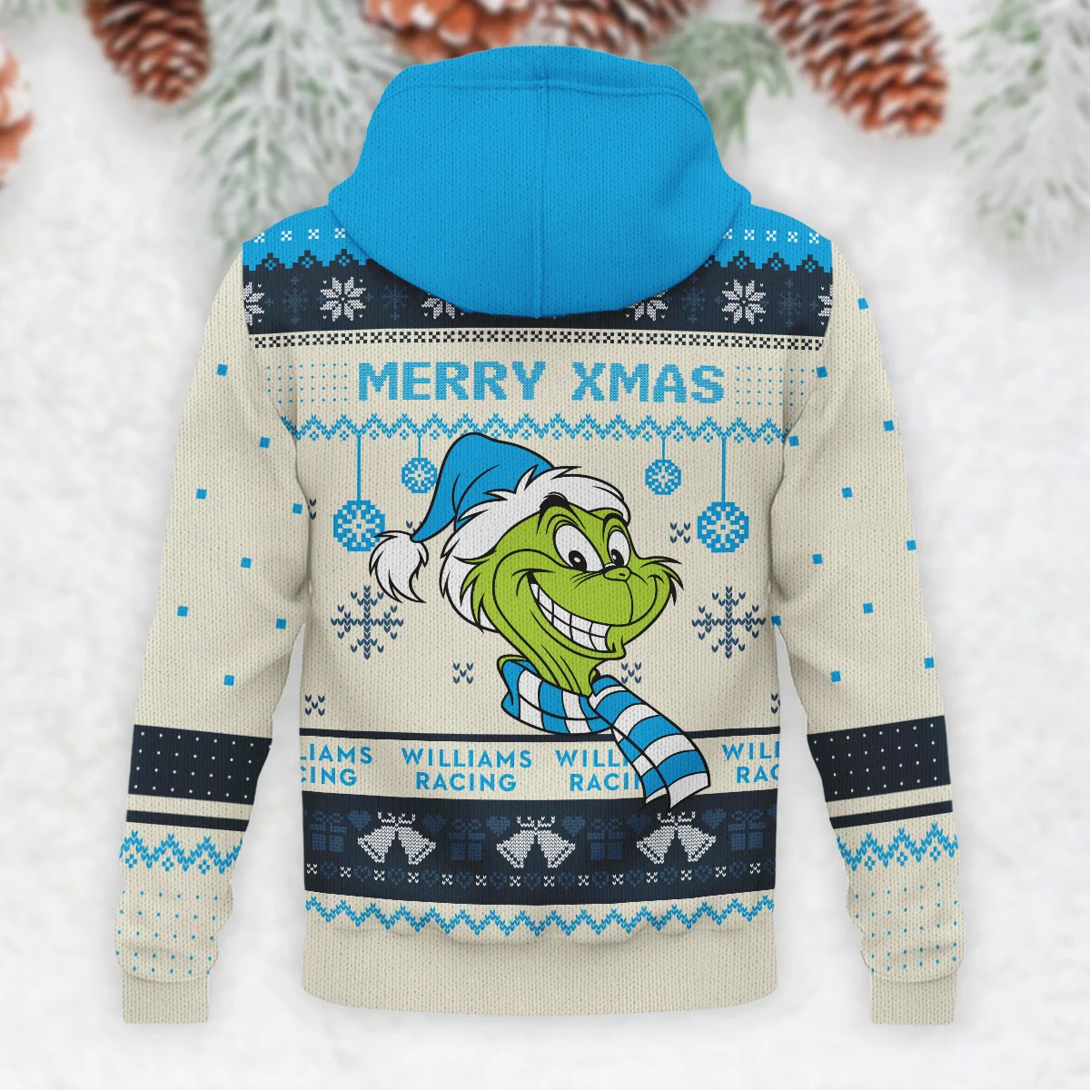 The Grinch x Williams Formula 1 - Knitted Hoodie BLVAF12209250A13WIL - Image 3