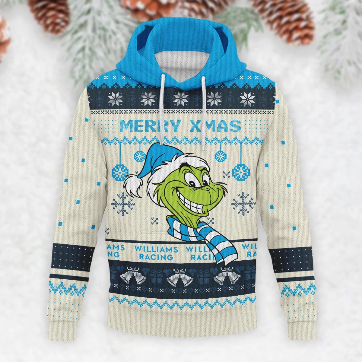 The Grinch x Williams Formula 1 - Knitted Hoodie BLVAF12209250A13WIL - Image 2