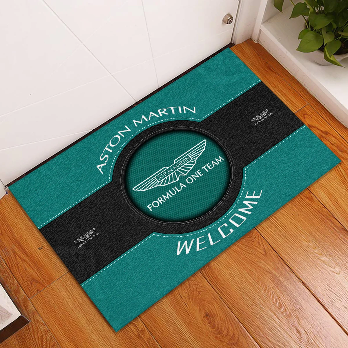 Welcome Aston Martin F1 Rubber Base Doormat - All Over Print BLF1139A1AM - Image 2