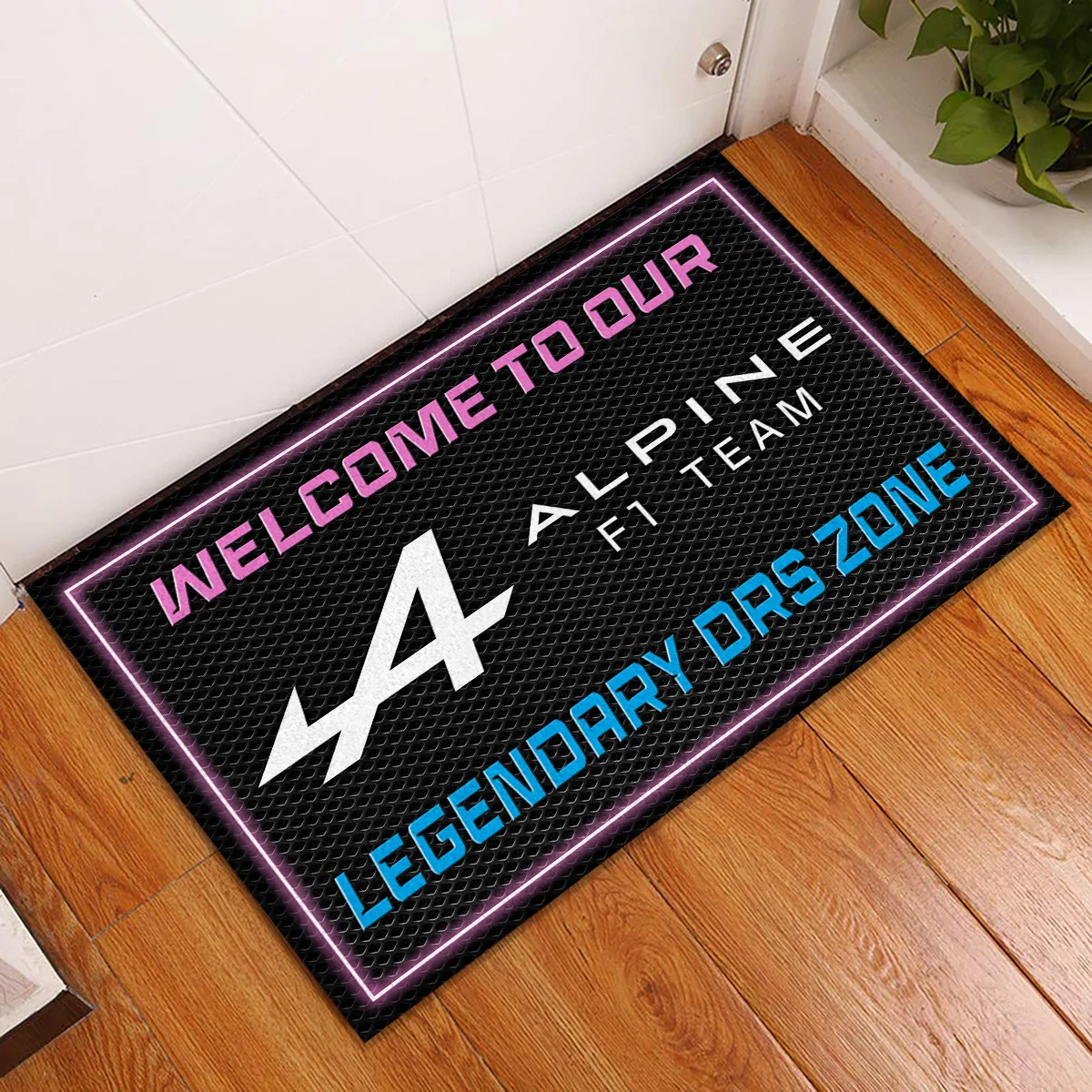 Welcome To Legendary DRS Zone Alpine F1 Rubber Base Doormat - All Over Print BLF1139A6ALP - Image 2