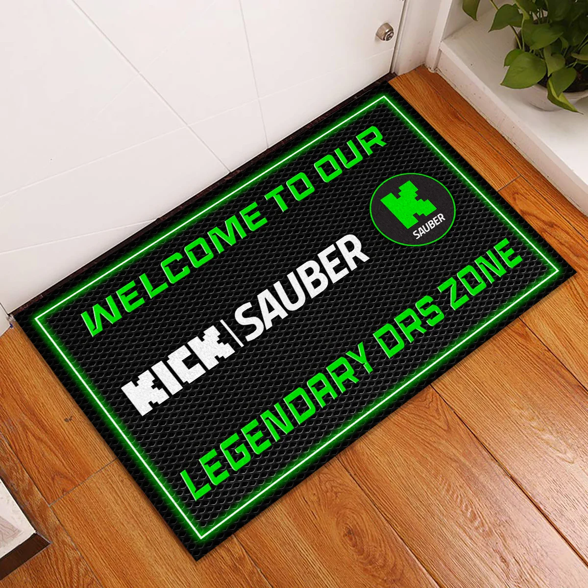Alternative view of Welcome To Legendary DRS Zone Kick Sauber F1 Rubber Base Doormat - All Over Print BLF1139A6KS