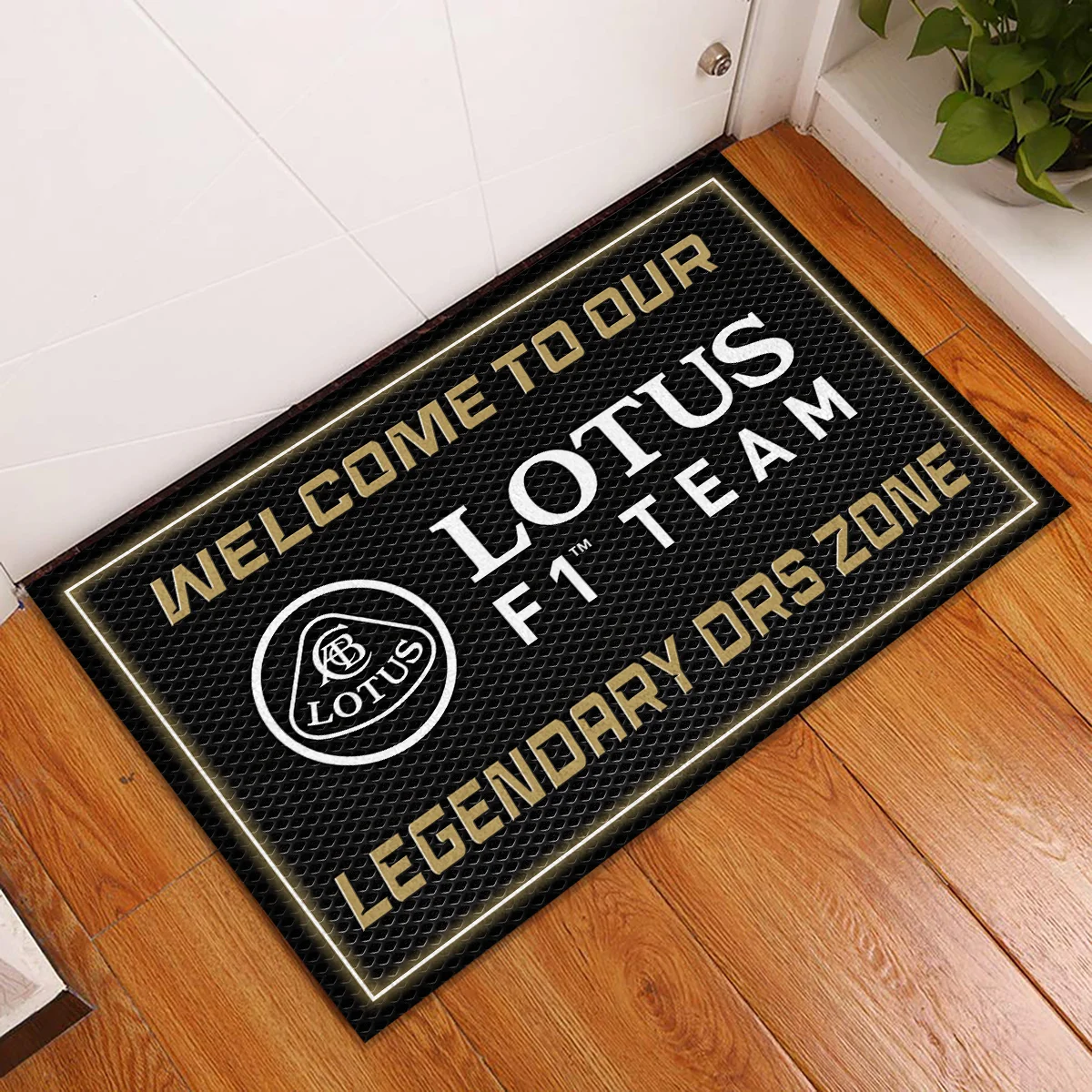 Alternative view of Welcome To Legendary DRS Zone Lotus F1 Rubber Base Doormat - All Over Print BLF1139A6LT