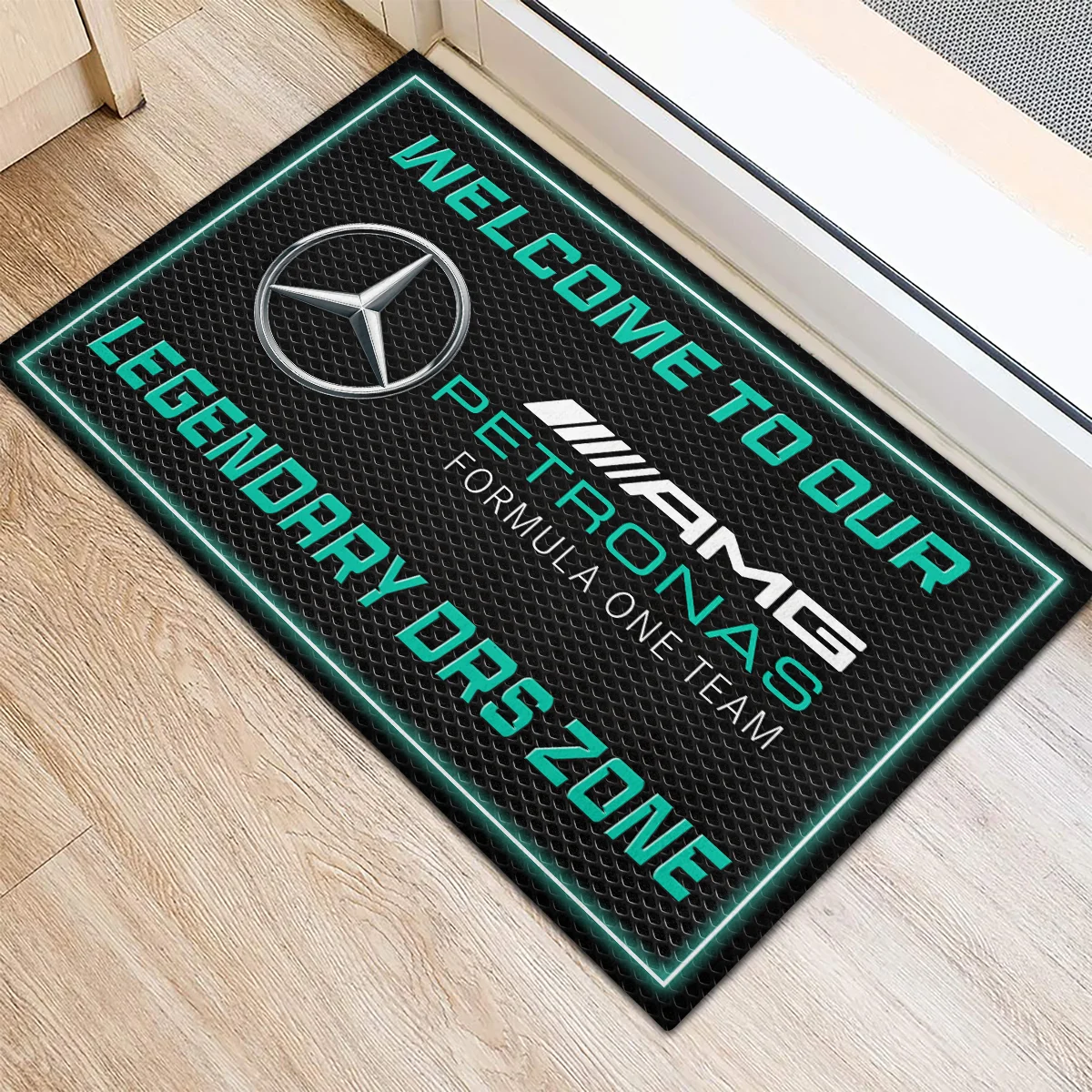 Welcome To Legendary DRS Zone Mercedes F1 Rubber Base Doormat - All Over Print BLF1139A6MER - Image 3