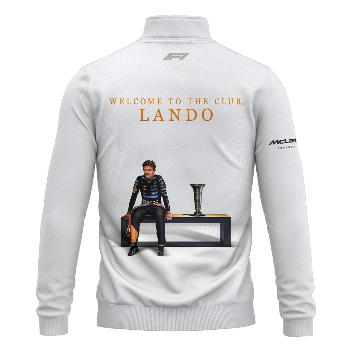 Welcome To The Club Lando Norris McLaren F1 Team Quarter-Zip Sweatshirt BLNRWDCA14QZS - Image 3