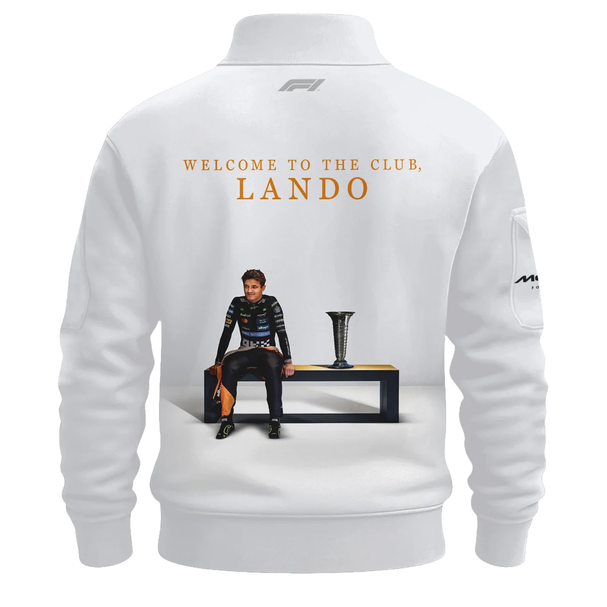 Welcome To The Club Lando Norris McLaren F1 Team Sweatshirt Zipper BLNRWDCA14SHZ - Image 3