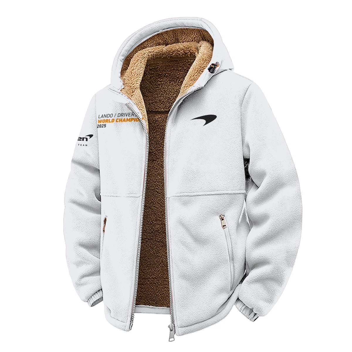 Welcome To The Club Lando Norris McLaren F1 Team Winter Fleece Jacket BLNRWDCA14WFJ - Image 2