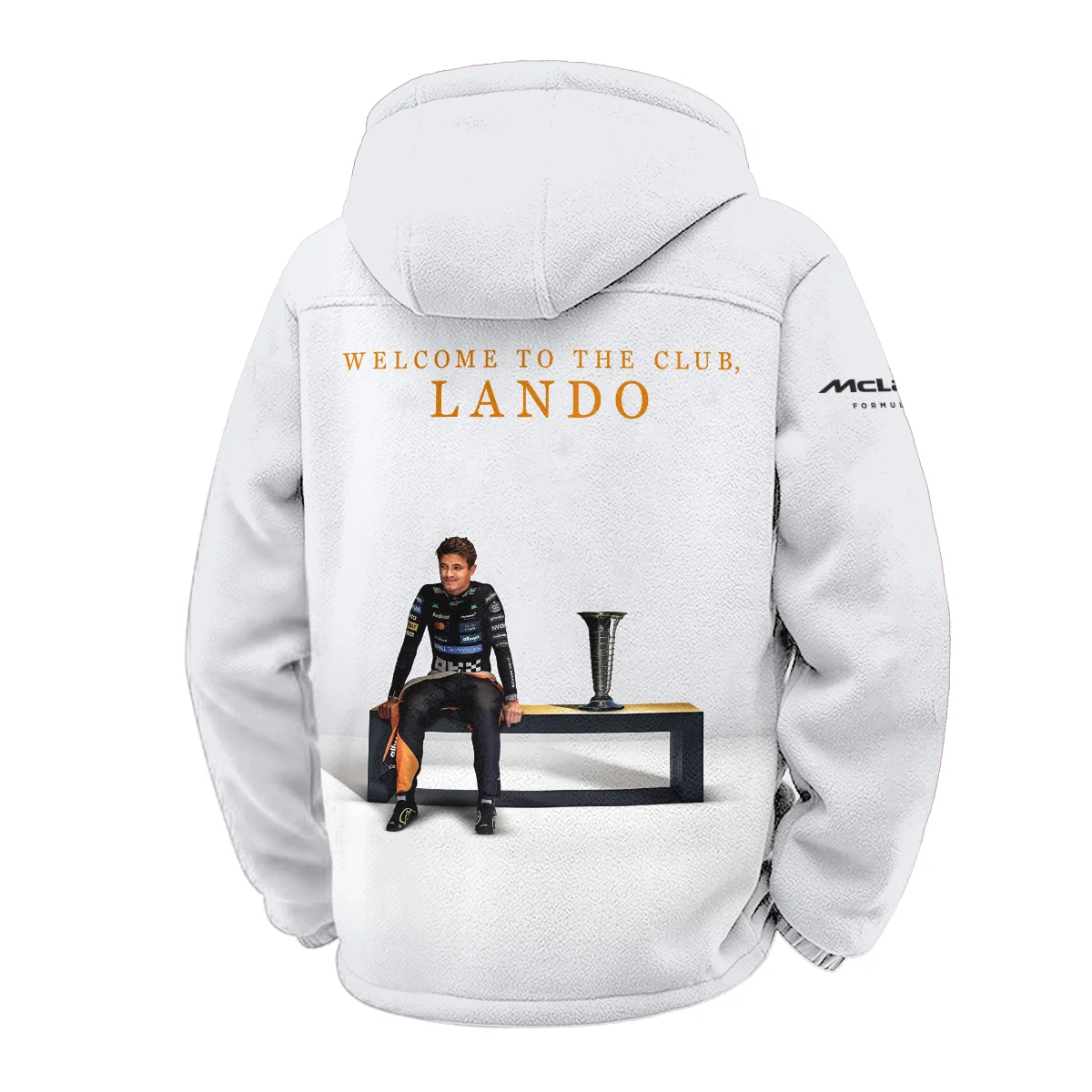 Welcome To The Club Lando Norris McLaren F1 Team Winter Fleece Jacket BLNRWDCA14WFJ - Image 3